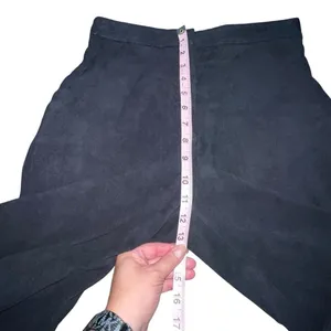 Zara Basic Black‎ Cropped Wide Leg Suede Soft Dress Pants Xs Pockets High Rise thumbnail 8