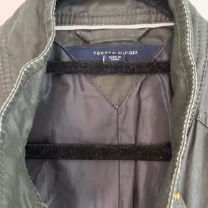 Tommy Hilfiger Women's Olive Green Utility Jacket Gold‎ Hardware Zip Size S FLAW thumbnail 4