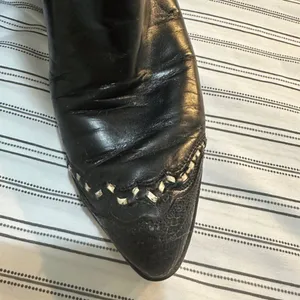 Vintage Tony Lama Black Cowgirl Boots Size 5.5 Narrow fit Leather Vintage thumbnail 2