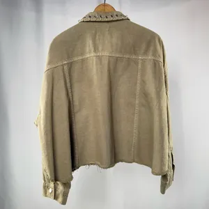 NWT‎ Zara Piercing Cropped Overshirt Jacket in Taupe Size Extra Large thumbnail 11