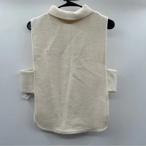 Zara Off White Cream Sleeveless Half Zip Open Side Jacket‎ Top Size M/L thumbnail 4