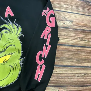 Dr Seuss Womens The Grinch Sweatshirt Small Black Pink Youre A Mean One Graphic thumbnail 4