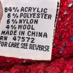 Vintage Red Confetti Wool‎ Blend Sweater Large Chunky Knit Cozy Cottagecore thumbnail 9