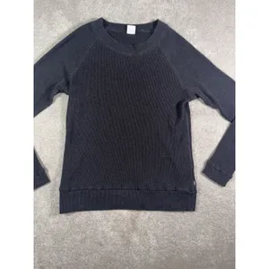 aritzia tna black waffle knit top long sleeve xs thumbnail 4