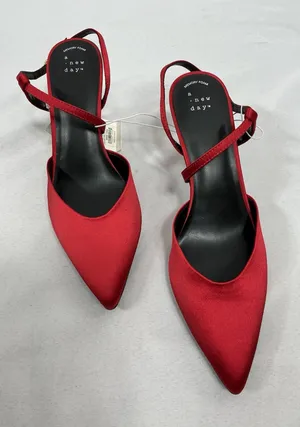 Womans New A New Day Rose Mary Slip On Stiletto Dress Shoes Size 9 Red thumbnail 1