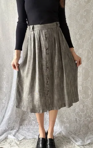 Vintage 90s Button Front Midi Skirt Norton McNaughton Size 8 thumbnail 1