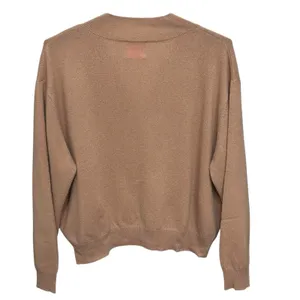 CRUSH‎ Luxe Plush Ultra Soft 100% Cashmere V Neck Cozy Sweater Sz 3 Large Tan thumbnail 4