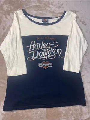 Harley-Davidson black and Cream Raglan Graphic Tee thumbnail 1