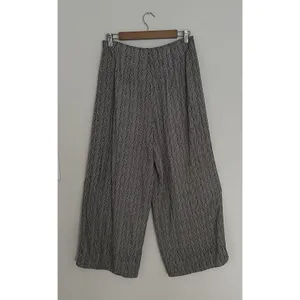 Valija wide-leg trousers, size 6, cream/black, viscose, geometric print. thumbnail 13