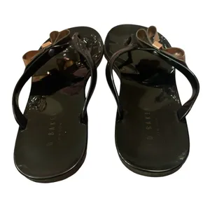 Ted Baker Women's Black Jelly Flip Flops Sandals Bow Detail Sz: 9/40 Summer thumbnail 3