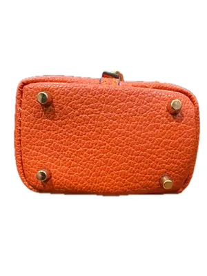 NWOT Mini Bucket Picotin Lock Style Purse/Keychain Orange thumbnail 6