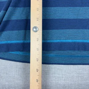 Lululemon T-Shirt Womens Medium Blue Striped V-Neck Short Sleeve Athletic Top thumbnail 4