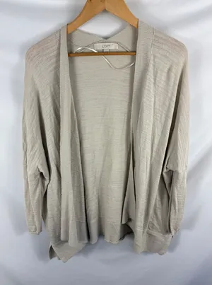 Ann Taylor LOFT Oversized Tan Knit Cardigan Size XS thumbnail 1