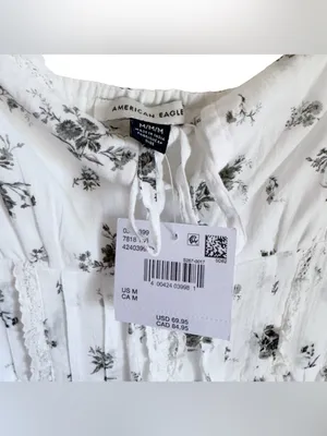 NWT AE Corset Floral Midi Dress White Medium American Eagle Maxi Sleeveless thumbnail 4