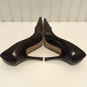 Jimmy Choo London Heels Pumps Pointed‎ Toe Leather Brown Designer Shoes 36.5/6.5 thumbnail 6