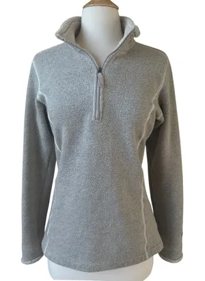 Kuhl Alfpaca Fleece‎ 1/4 zip Pullover Sweater Oatmeal Beige Womens Small Fitted thumbnail 1