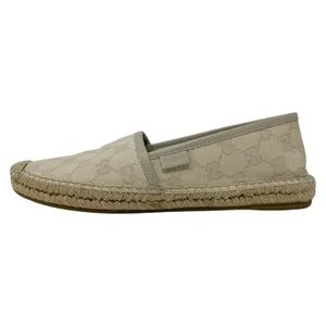 Gucci GG Supreme Monogram Canvas Espadrille Flats Cream Beige EU 37.5 thumbnail 2