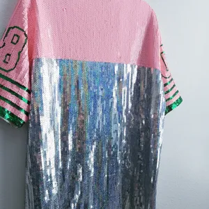 Sequin Jersey Graphic Short Sleeve Shirt Dress thumbnail 7