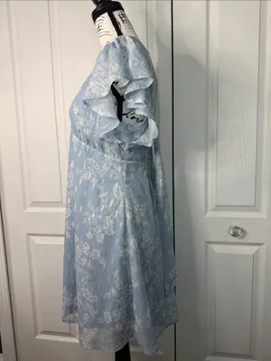 Altar'd State Light Blue Floral Midi Dress thumbnail 9