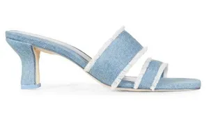 Fae denim fringe slides sandals size IT 39 US 9 thumbnail 2
