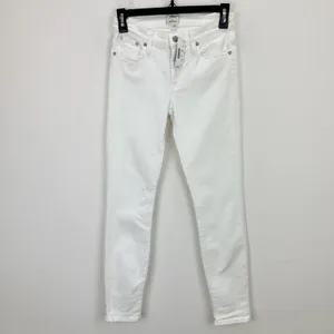 J.Crew 8" Toothpick Jean White Skinny Stretch Classic Denim Womens US 24 NWT thumbnail 2