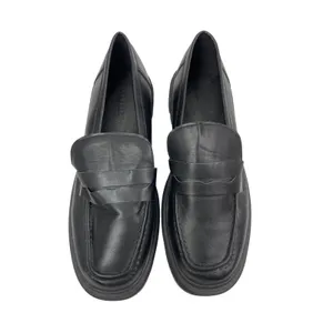 Truffle Collection Womens Black Leather Slip On Platform Penny Loafer Shoes 10.5 thumbnail 2