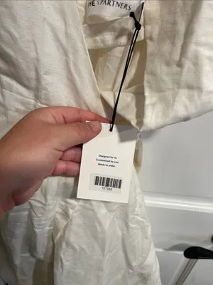 Fame and Partners Linen Blend Wrap Dress in Off White Color US Size 0 NWT thumbnail 4