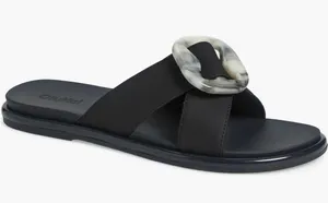 OluKai La'i Slide Sandal lava rock size 8 flip flop black sandal women’s thumbnail 1