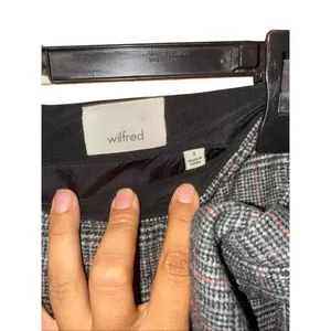 Aritzia Wilfred Dorine Front Wrap Wool Cashmere Mini Skirt plaid sz 6 #780 thumbnail 5