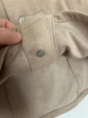 Express Taupe Suede-Look Button Front Mini Skirt thumbnail 3