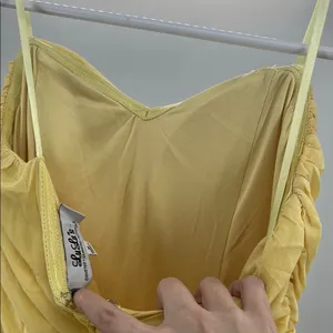 Moonlight Serenade Yellow Strapless slit Maxi Dress S formal bridesmaid party thumbnail 9