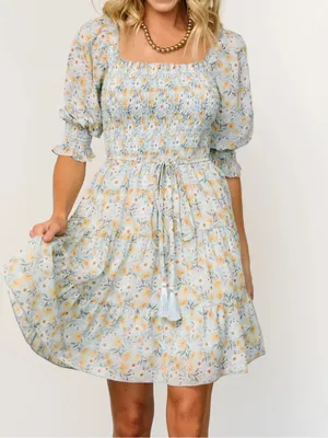 Baltic Born Azlyn Smocked Floral Short Dress thumbnail 3