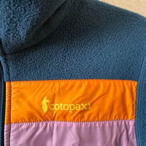 Cotopaxi Womens S Teca Fleece Full-Zip Jacket Blue Orange Camping Hiking thumbnail 3
