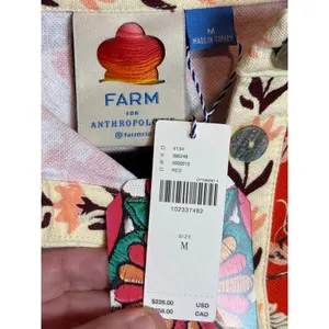 Farm Rio Anthropologie Long Sleeve Romper Red Orange Floral Cotton $228 NWT thumbnail 11
