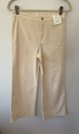 Madewell Cream The Petite Wide-Leg Pant in Corduroy 28P thumbnail 1