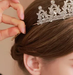 Kamirola Royal Crystal Tiara for Queens and Princesses, Bridal Crown thumbnail 4