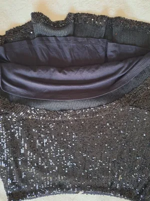 Free People FP One Extraordinarily Extravagant Black Sequin Mini Skirt M Flounce thumbnail 6