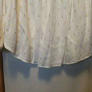 Zara gauze creamy white gold foil dot top thumbnail 8