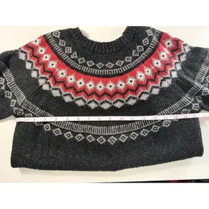 Weatherproof Vintage Fair Isle Sweater Charcoal Red Cozy Cabincore Knit Smallll‎ thumbnail 5
