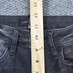 Risen Jeans Womens 1/25 Black Charcoal Skinny High‎ Rise Distressed thumbnail 7