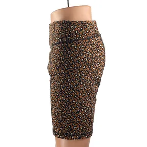 Free People Lucky Strike Women's Brown Leopard Print High Waist Biker Shorts M thumbnail 2