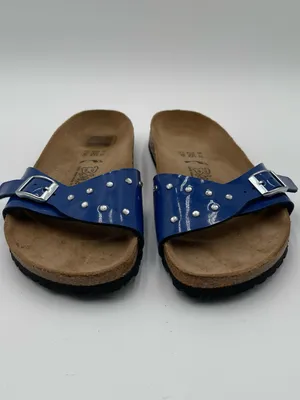 Birkenstock Birki's Rhinestones Patent Blue Sz 38 Women’s 7 Sandals Summer thumbnail 7