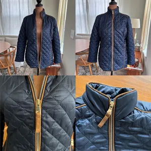 Rafaella Weekend Equestrian‎ Style Navy Diamond Quilted Jacket Petite Medium PM thumbnail 3