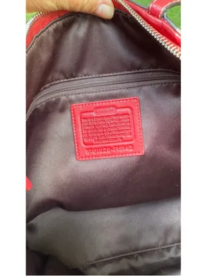 Coach Y2K Signature Patent Leather Tote Persimmon Red F15142 thumbnail 11