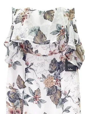 NWT Lulus Ray of Sunshine Maxi Dress Size XL White Floral Off Shoulder Wedding thumbnail 7
