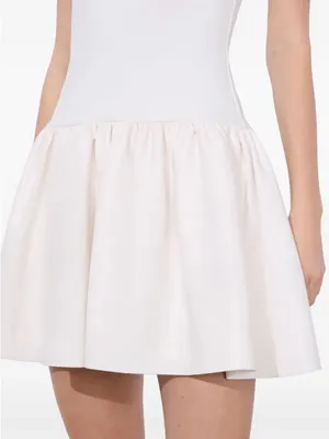 Alice + Olivia Ella Faux Leather Drop Waist Mini Dress White Size 8 NWT thumbnail 3