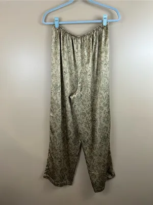 Vintage 2000 Y2K Victorias Secret Leopard Print Floral Lace Satin Pajama Set M thumbnail 13
