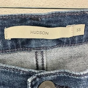 Hudson Rosie Wide Leg High Rise Jeans Dark Wash Wm Size 33 Button Fly Raw‎ Hem thumbnail 3