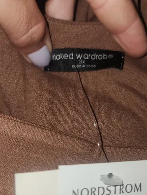 Naked Wardrobe Midi Sculpt Tank Dress Mocha Brown New Plus Size 3X 3 NWT thumbnail 6