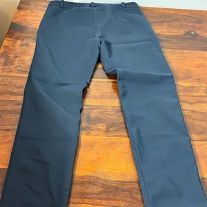 Zara Woman Navy Blue Straight Leg Trousers Silver Zip Detail Size M Medium‎ thumbnail 3